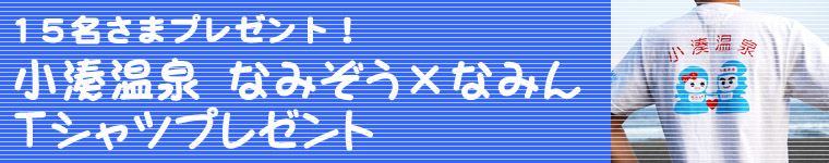 15名さまプレゼント！　小湊温泉なみぞう×なみんＴシャツプレゼント