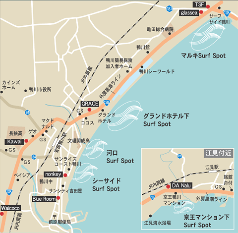 MAP / サーフポイント・サーフショップ